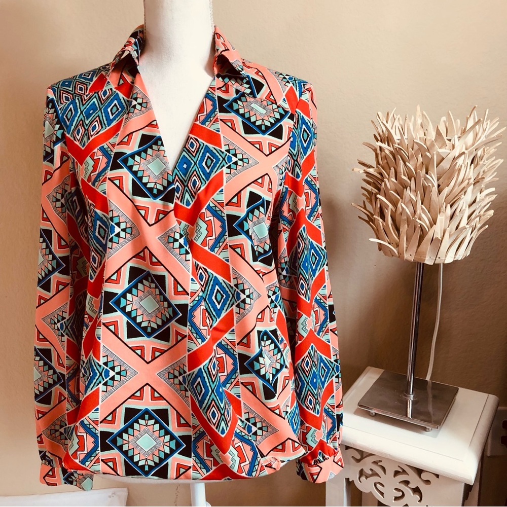 Gianni Bini Sz. Med Geometric Print Women's Top